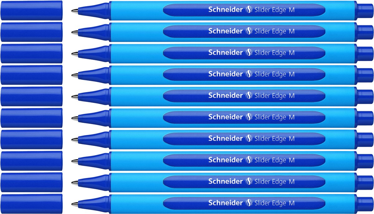 Schneider instruments d'écriture stylo à bille schneider - bord coulissant - plume m - couleur d'écriture bleu - 10 pièces - s-152103-10