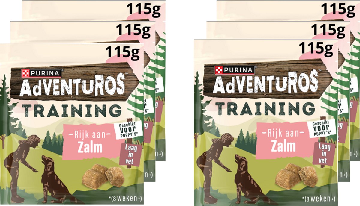 Friandises d'entraînement Adventuros - Snack pour chien - Saumon - 6 x 115 g