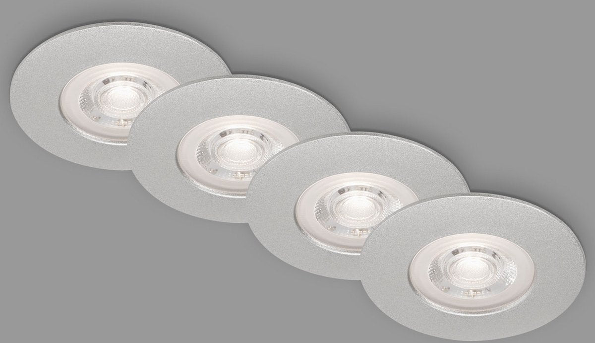 Briloner kulana - Spots encastrables LED - lot de 4 spots - éclairage salle de bain dimmable - ø9 cm - 4,9 W - 480 lm - chrome mat