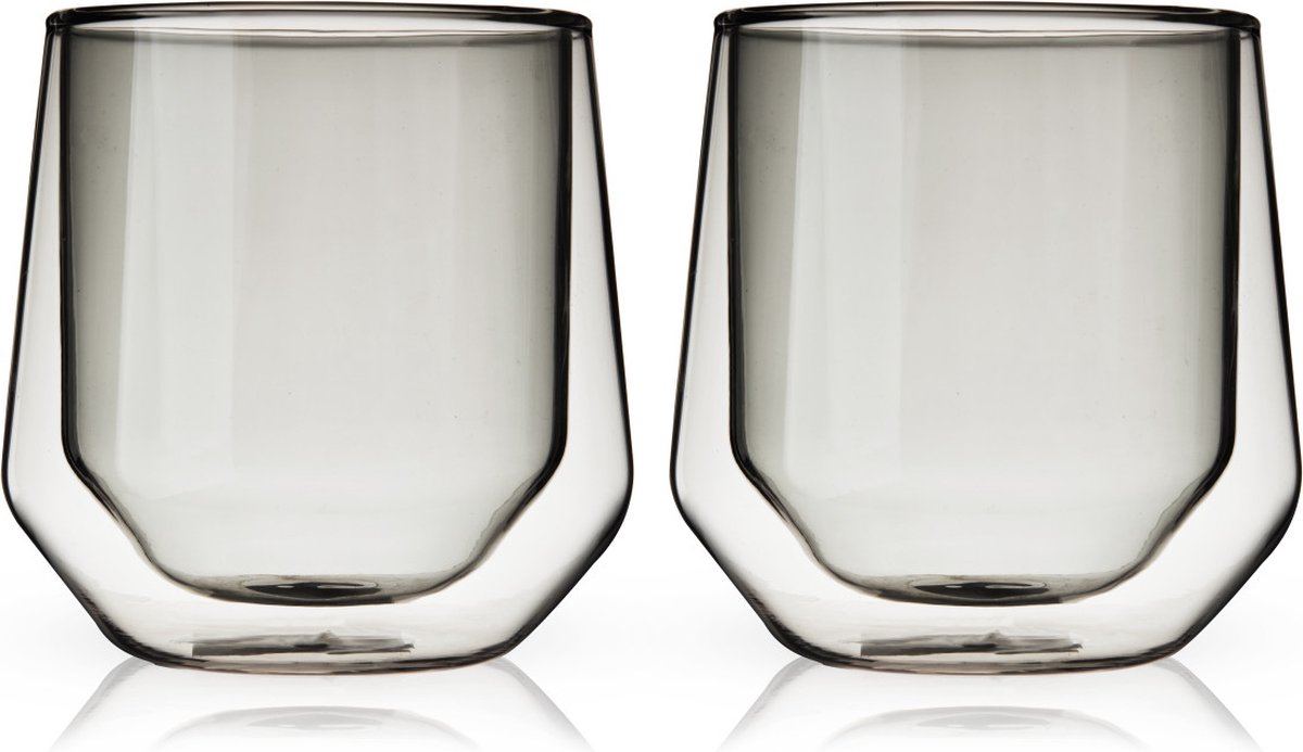 Gobelet Viski aurora - double paroi - verre - 266ml - 2 pièces - fumée