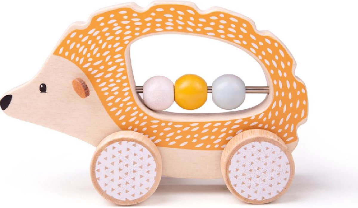 Bigjigs jouets bigjigs hérisson à pousser en bois, 100% fsc