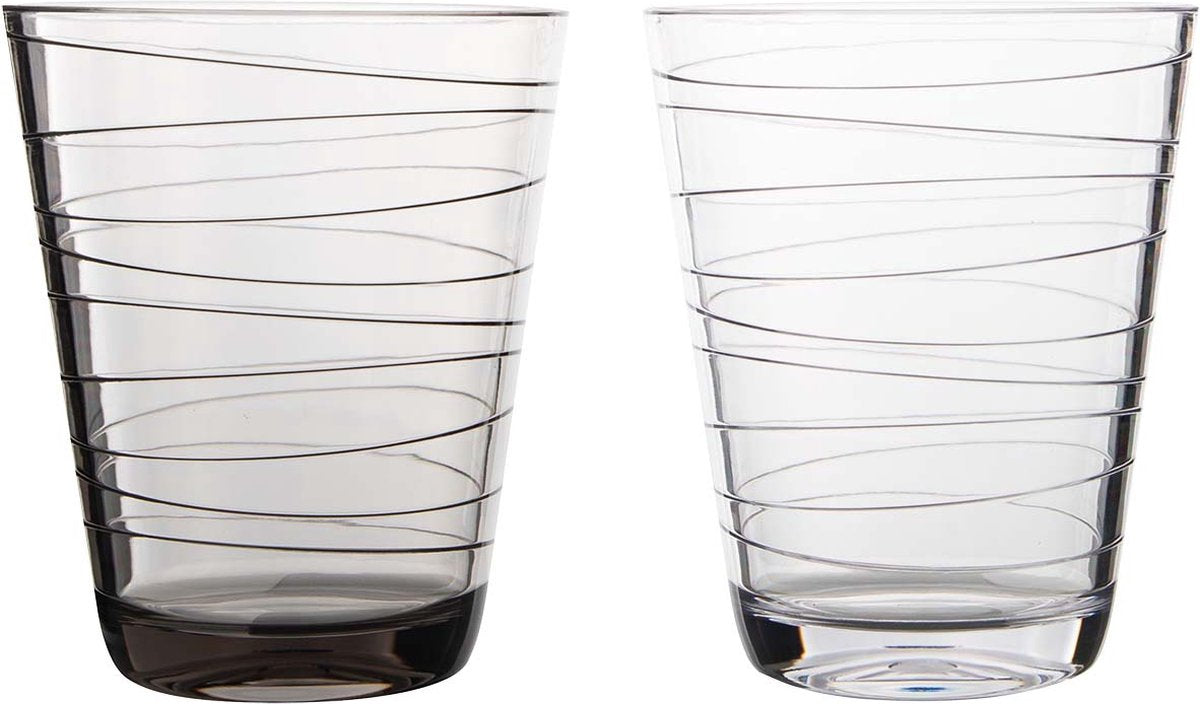 Gimex - ligne linea - verre à eau - rayures - 300 ml - 2 pièces