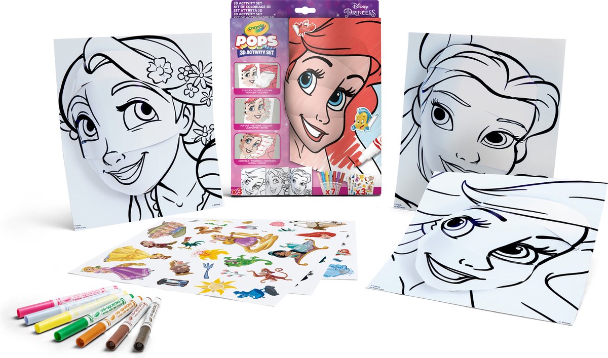 Crayola - pops - pack passe-temps - activités 3D pour enfants - thème princesse disney