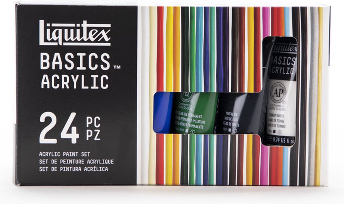 Liquitex basics ensemble de meilleures ventes de peinture acrylique - 24 tubes 22ml