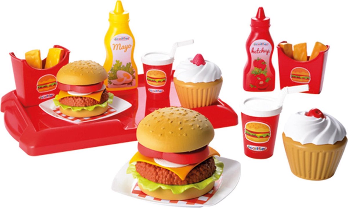 Ecoffier écoiffier 100% chef : set hamburger 25 pièces