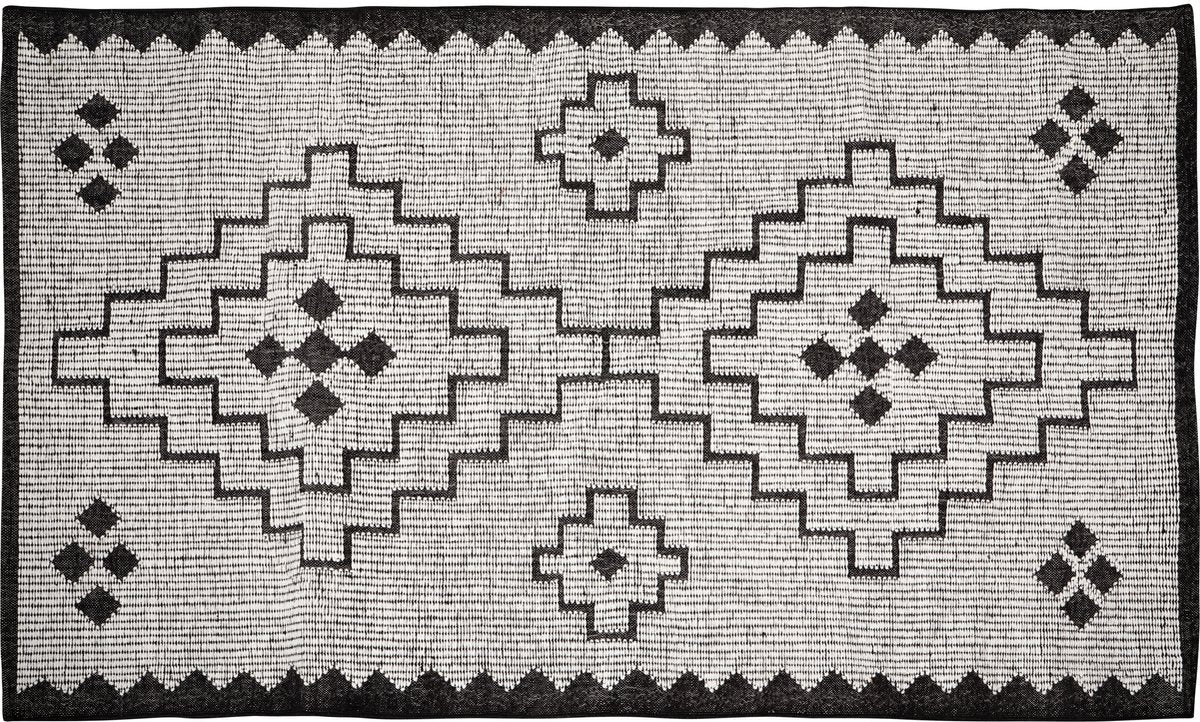 Woood omari vloerkleed - wol jute - naturel zwart - 1x160x230 cm