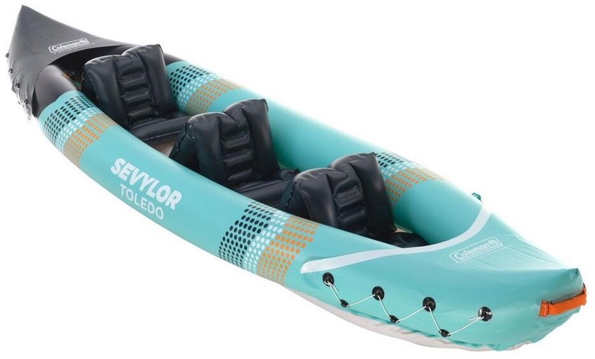 Kayak Coleman Sevylor Toledo - Kayak familial pour 2-3 personnes - extra stable - sièges réglables et amovibles - incl. sac de rangement