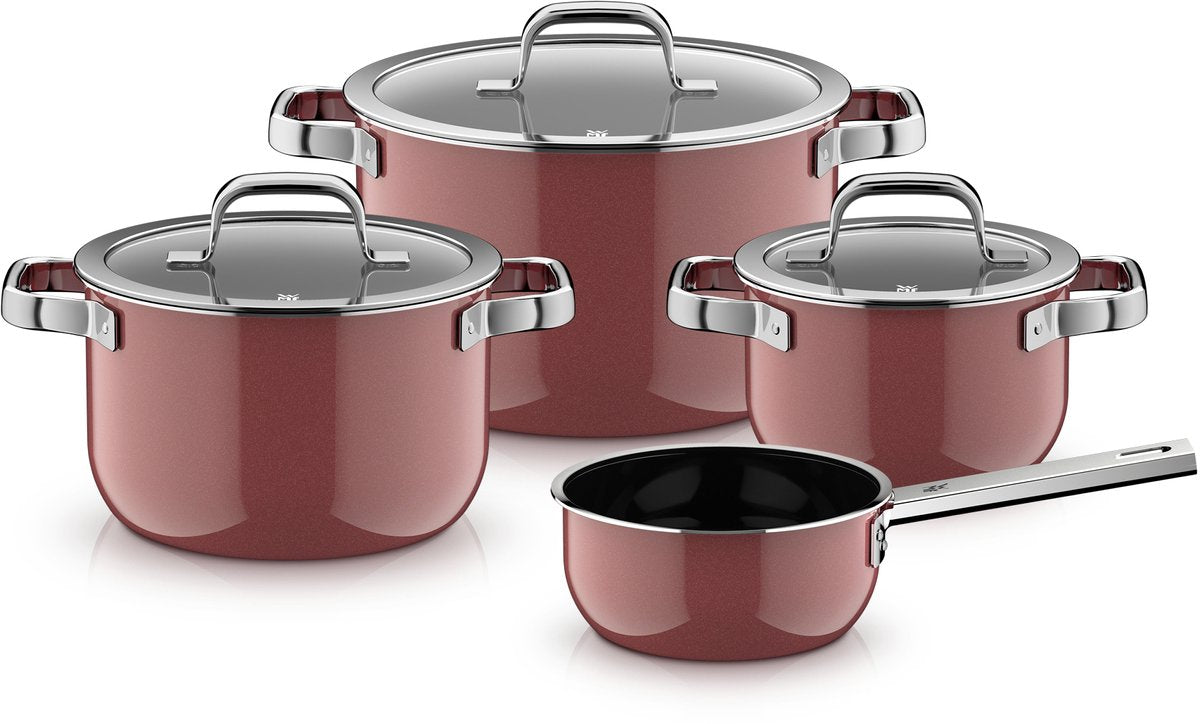 Wmf fusiontec 2.0 minérale pro - set de casseroles - 4 pièces - quartz rose - induction - résistant aux rayures - convient à toutes les sources de chaleur