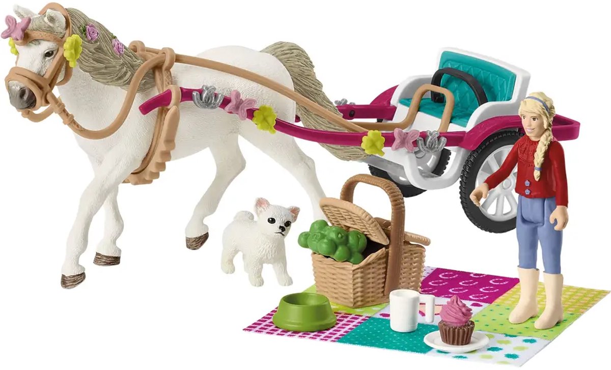 Schleich Horse Club Play Figure Set - Calèche pour spectacle équestre - Jouets pour enfants pour garçons et filles - 5 à 12 ans - 33 pièces - 42467