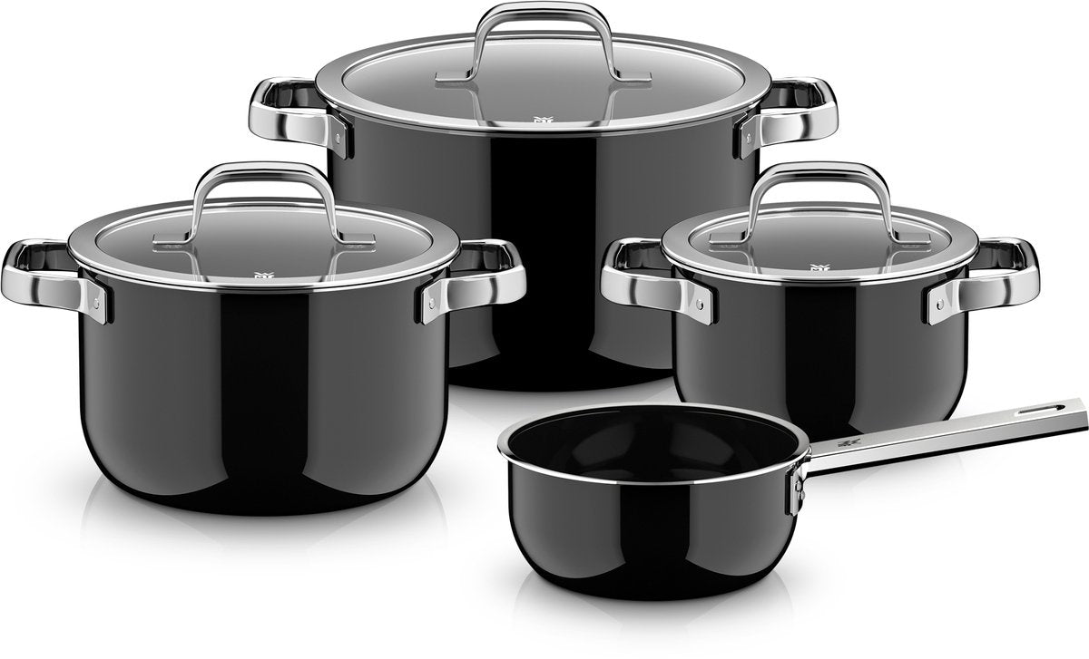 Wmf fusiontec 2.0 minérale pro - set de casseroles - 4 pièces - noir - induction - résistant aux rayures - convient à toutes les sources de chaleur