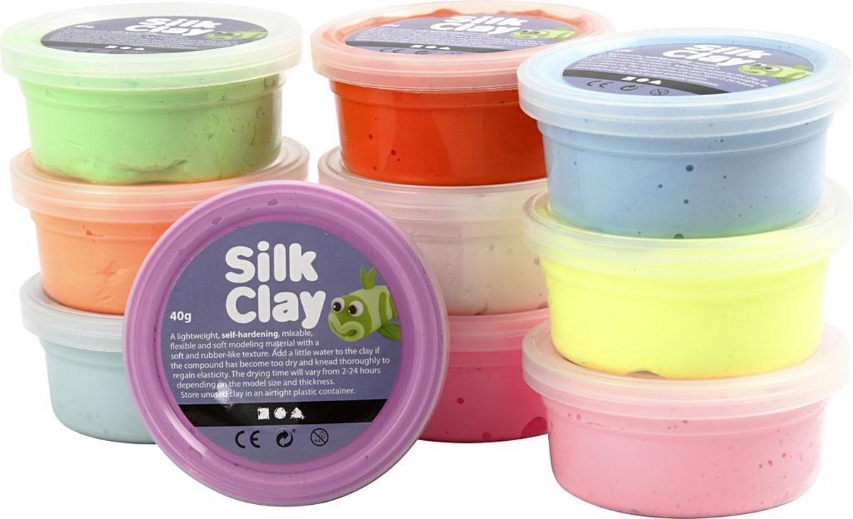 Argile de soie https: www.cchobby.nl soie-argile-basic-2-diverse-colours-10x40-gr-1-doos