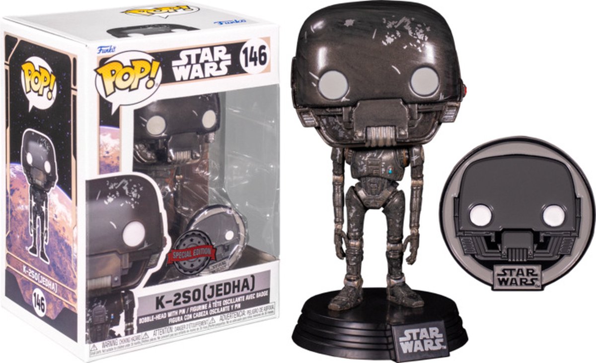 Funko-pop ! star wars : à travers la galaxie – k-2so jedha avec épingle