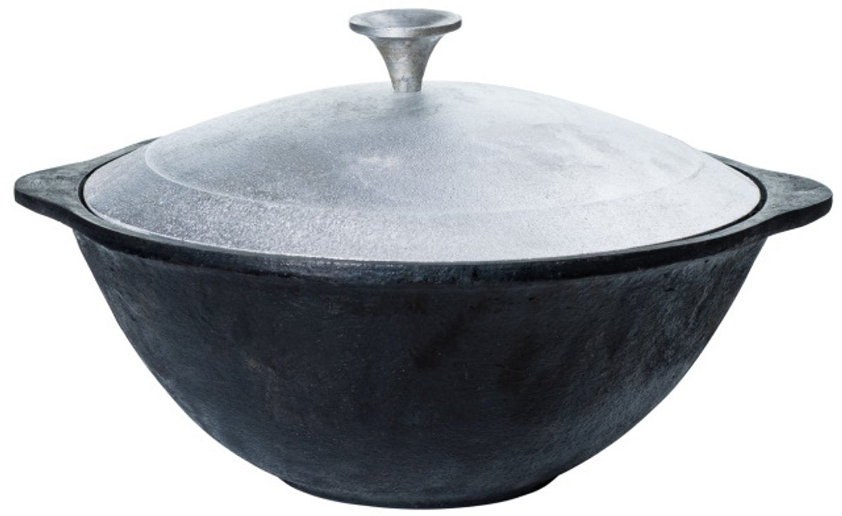 Club texan | Kazan | wok | fonte | couvercle en aluminium | 8 litres