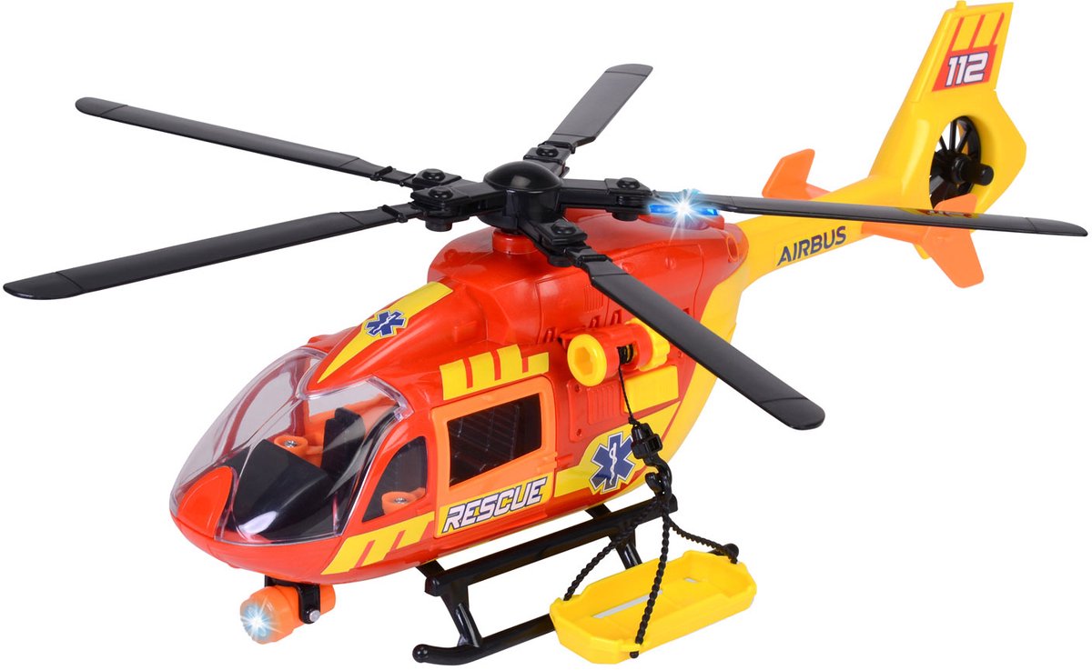 Dickie Toys - Hélicoptère ambulance - Hélicoptère hôpital - Lumière et son - Hélice rotative - à partir de 3 ans