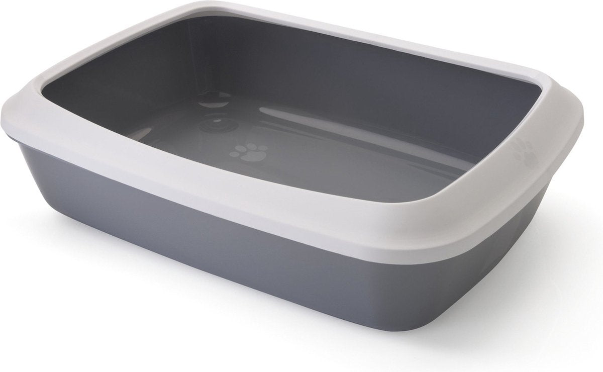 Bac à litière Savic iriz avec bord blanc gris froid