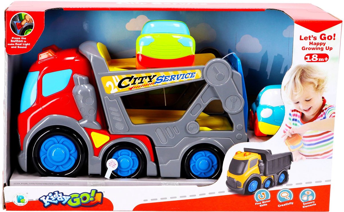 Transporteur de voiture Kiddygo 31 cm avec lumière et son