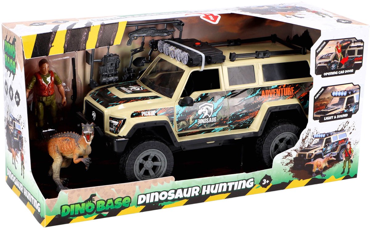 Dino base Dinobase car véhicule tout terrain avec dinosaure et lumière et son