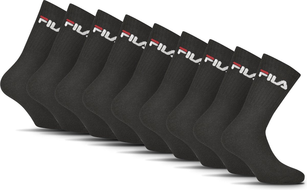 Chaussettes de sport Fila Tennis - taille 43 46 - paquet de 6 - noir