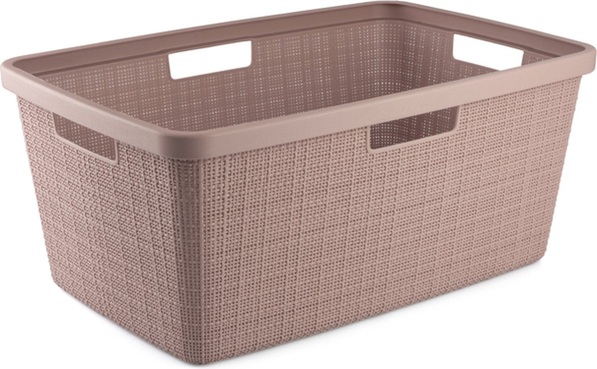Curver panier à linge en jute 46l rose aube