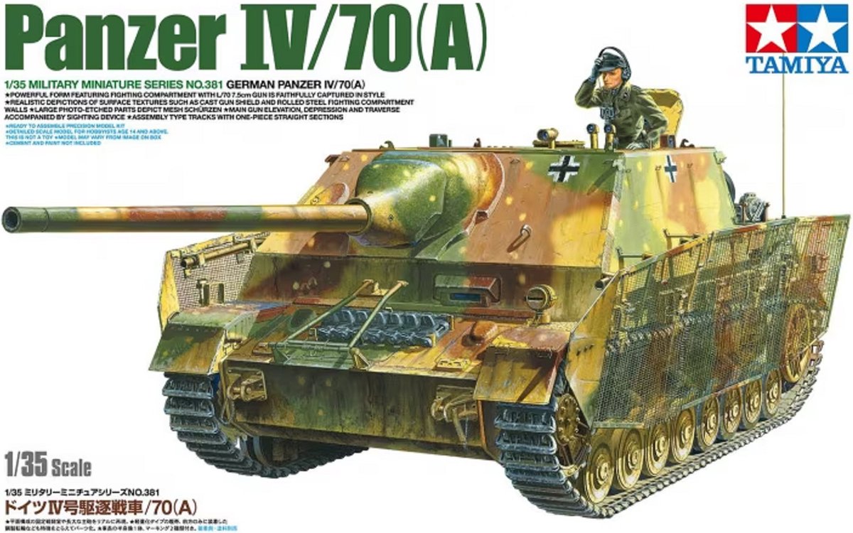Tamiya maquette véhicule militaire - 35381 jagdpanzer iv 70(a) - sd.kfz.162 1 plastique - 1:35 - modélisme