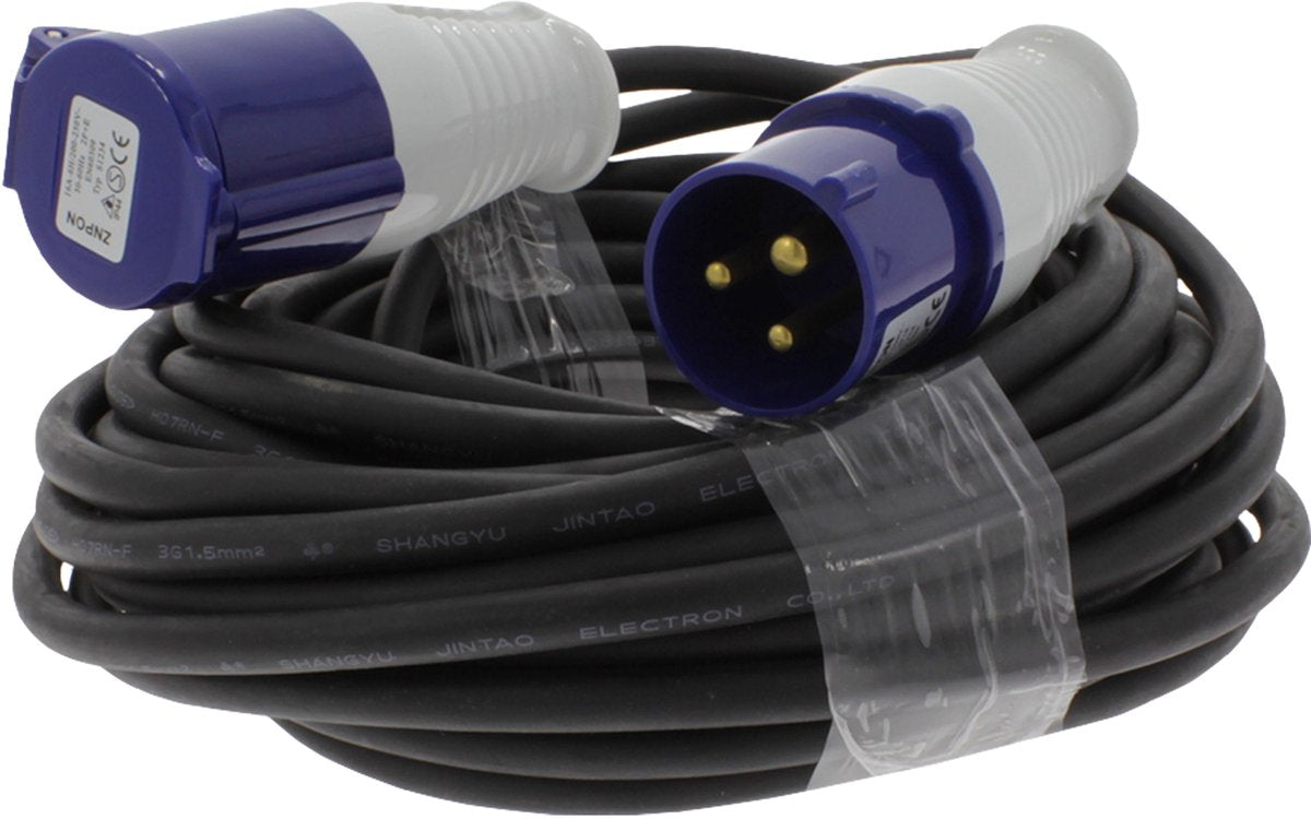 Câble d'extension Q-link - cee - h07rnf - 16a - 3 x 1,5 mmã‚â² - 15 m - noir