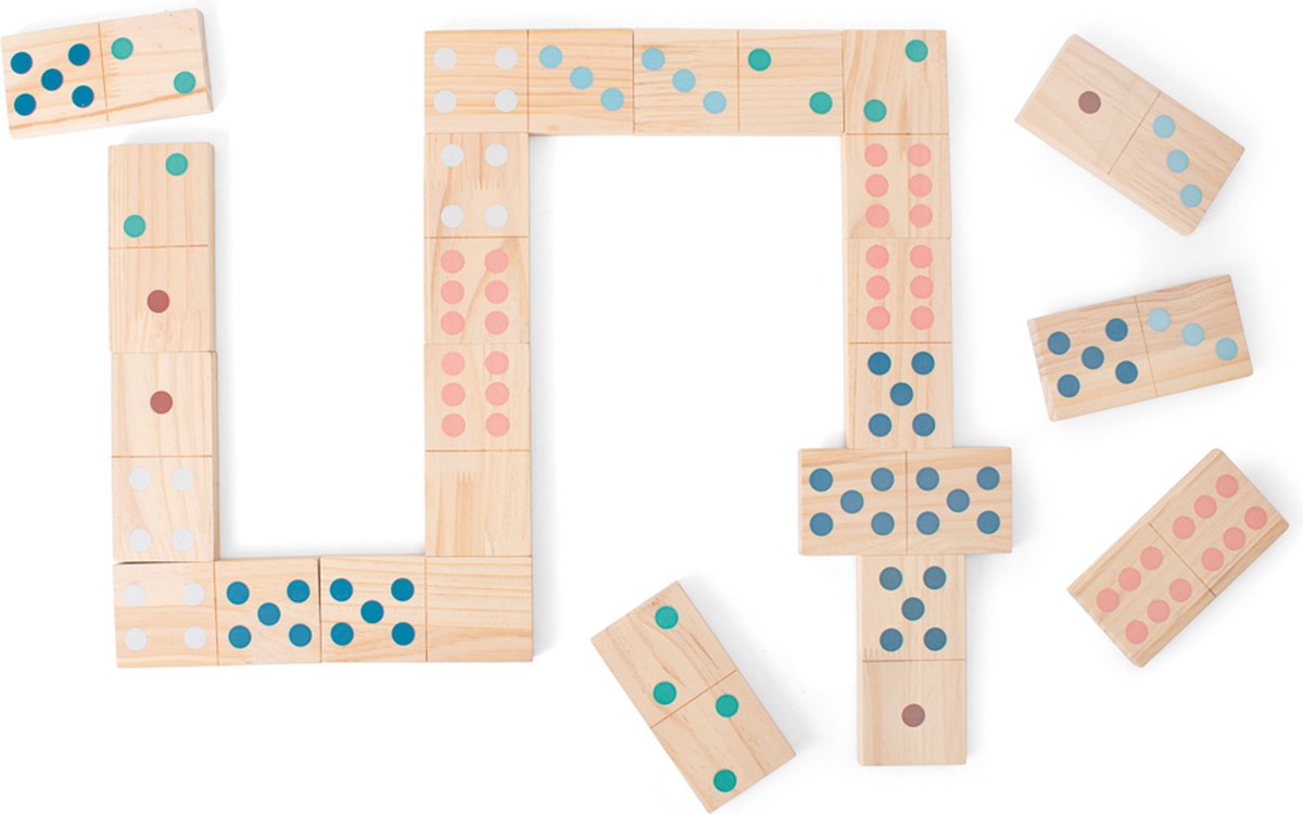 Bs Toys méga jeu de dominos en bois, 28 pièces.
