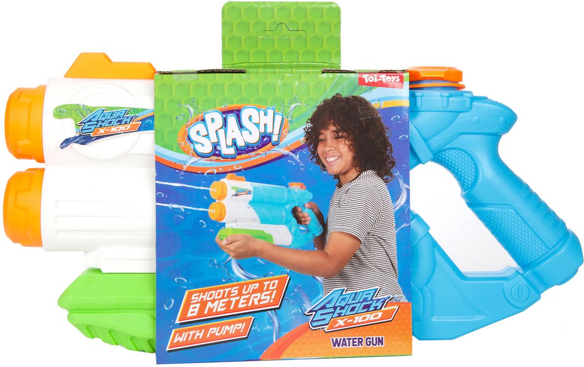 Gun à eau à éclaboussure avec puissance à double boucle, 1080 ml
