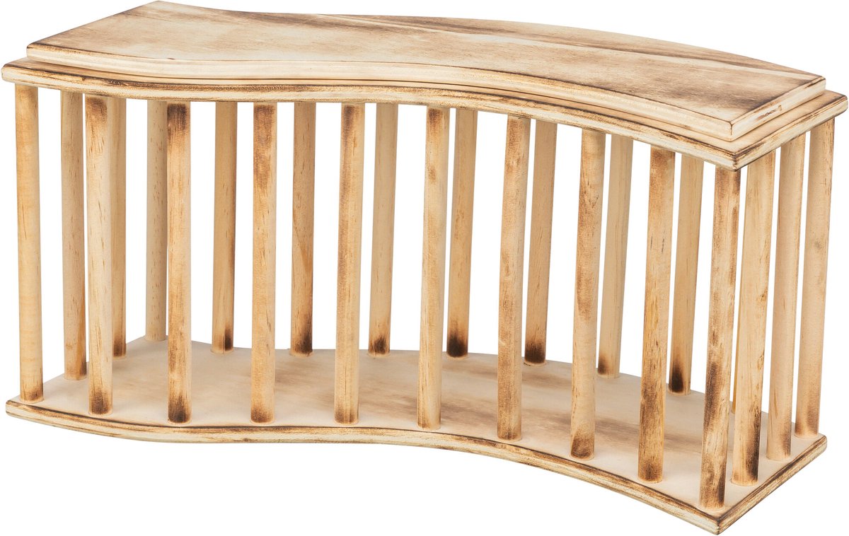 Râtelier à foin Trixie avec couvercle en bois flammé
