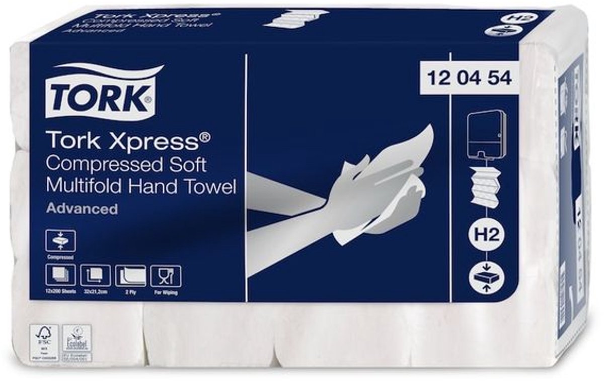 Tork xpress 120454 serviette douce multiplis-m avancée 2 couches blanc