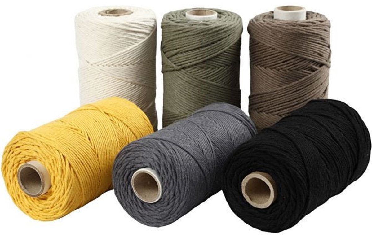CREATIV CORDE MACRAME CORDE Diverses couleurs, 6x198m