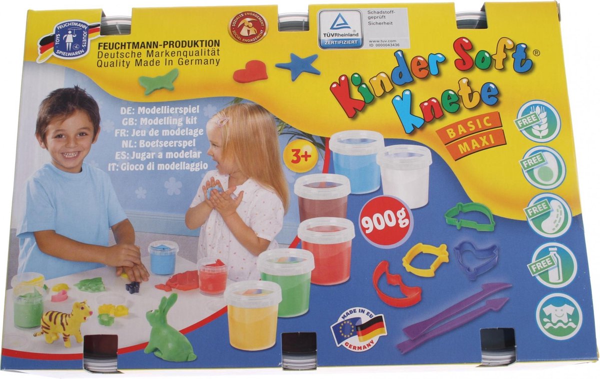 Feuchtmann junior pâte à modeler maxi - 6 pots en argile
