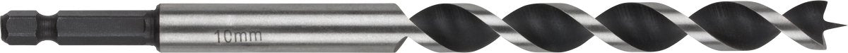 Wolfcraft - Foret serpent 10 mm pour poutres en bois - 165 mm - Foret à bois à tige hexagonale - hex - 7133000
