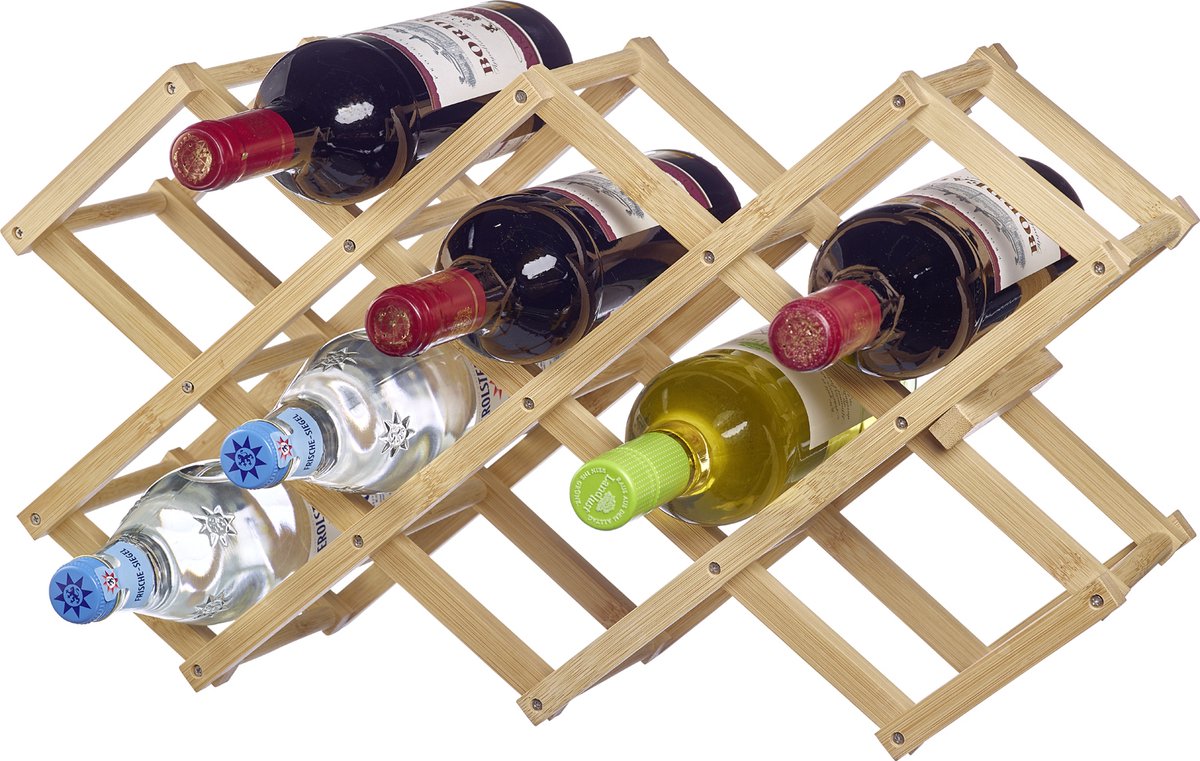 Westmark casier à vin bene - casier à vin pliable, casier en bois étroit pouvant accueillir jusqu'à 10 bouteilles, stable et peu encombrant, design élégant - bambou