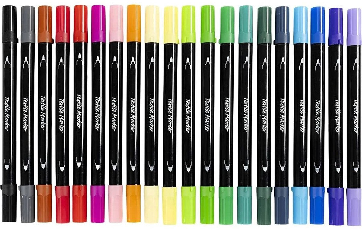 Creativ company cc marqueurs textiles couleurs de base 20 pièces