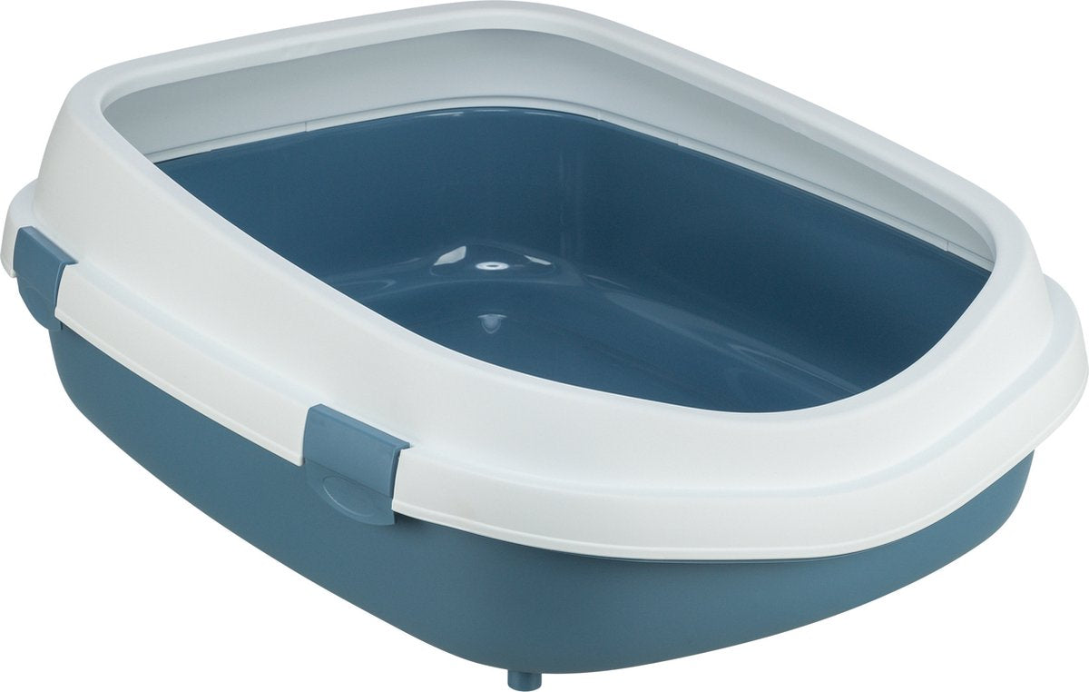 Trixie - bac à litière pour chat primo - avec bord - bleu blanc - xxl - 71x56x25 cm