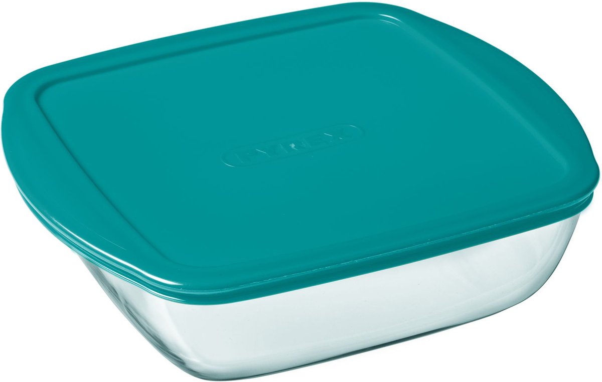 Pyrex cuisiner et conserver 1l carré 20 x 17 cm avec couvercle | 2 pièces