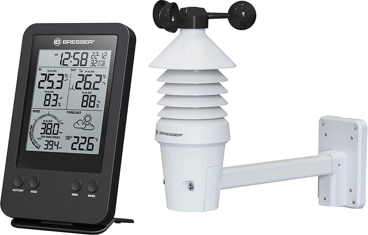 Station météo Bresser - anémomètre professionnel 3 en 1 avec. compteur d'humidité et de température