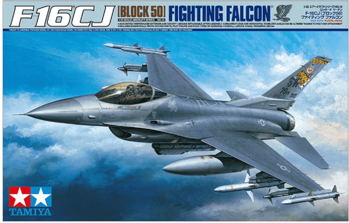 Tamiya – kit de maquettes de véhicules militaires, 60315 f-16cj (bloc 50), avion de combat Falcon en plastique, 1:32, modélisme