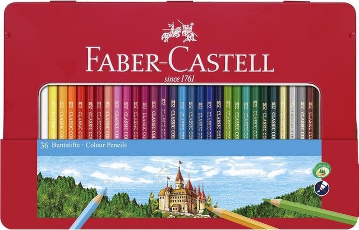 Crayons de couleur Faber-castell - château - 36 pièces en boîte - fc-115886