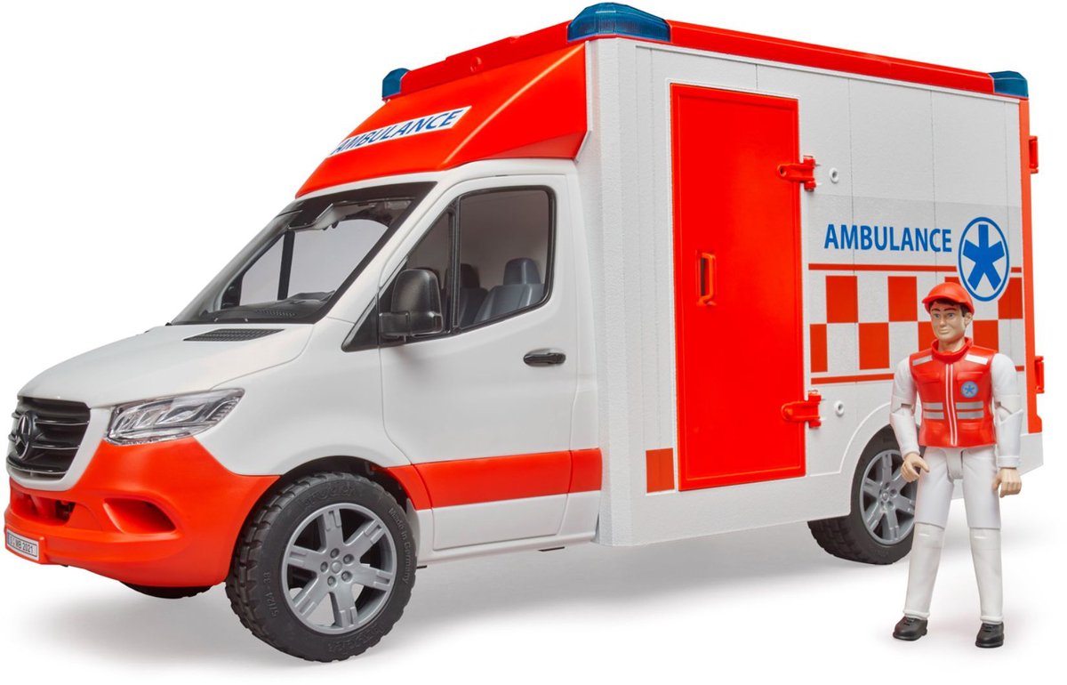 Bruder Mercedes Benz Sprinter Ambulance avec conducteur + lumière et son