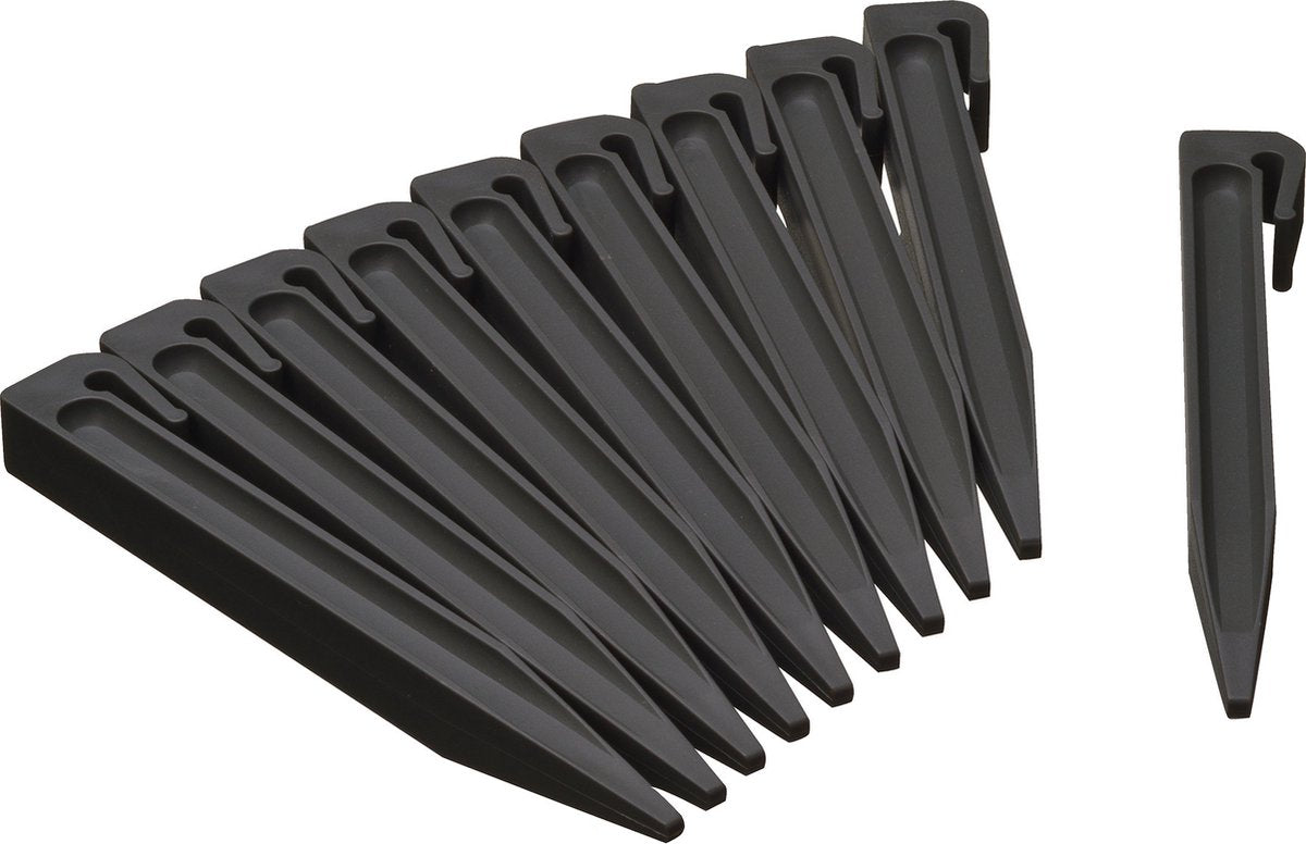 Nature - piquets de terre (10 pcs.) - h19,5cm - noir - pour bordures