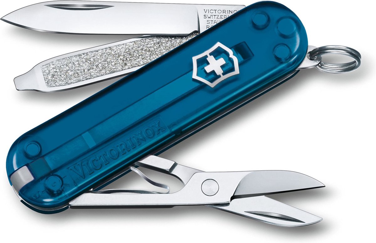 Couteau de poche transparent Victorinox classic SD - sky high - 7 fonctions