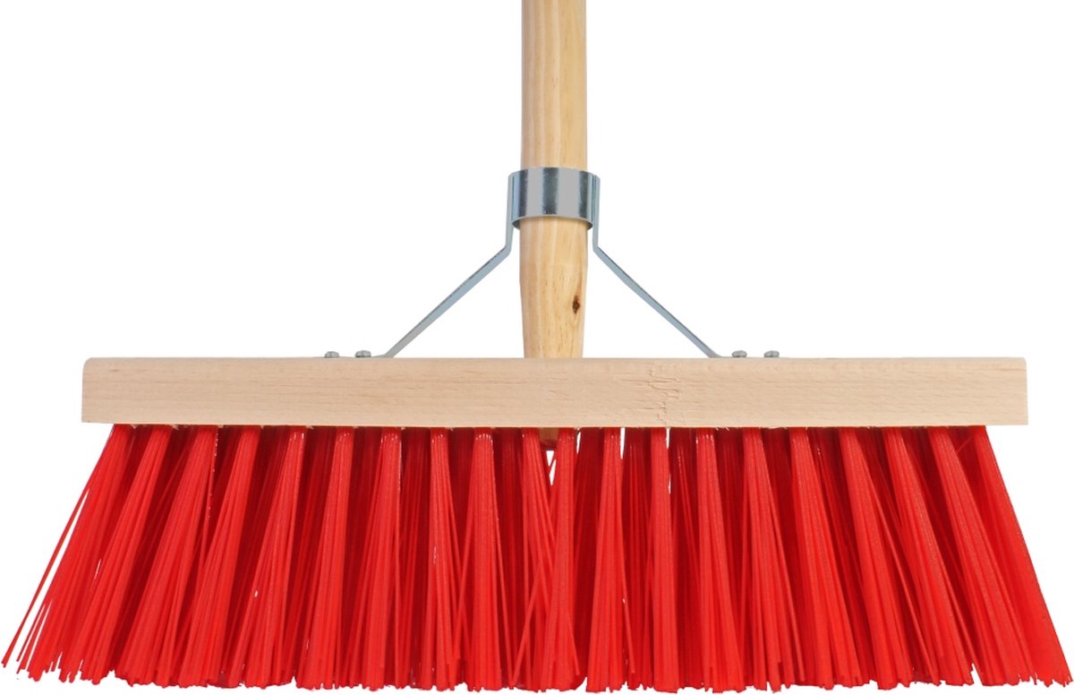 Talen tools - bezem - 35 cm - kunststof haren - steel 140 cm