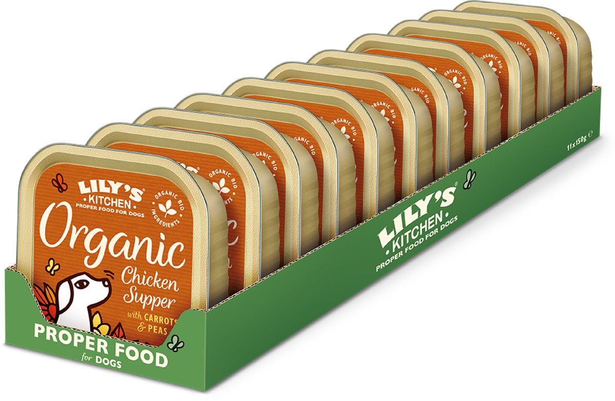 Pâté biologique Lily's Kitchen - nourriture humide pour chiens - au poulet - 11 x 150 g - nl-bio-01