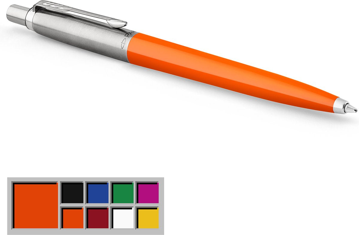 Stylo à bille original Parker Jotter | finition orange classique | point moyen | encre bleue | 1 pièce