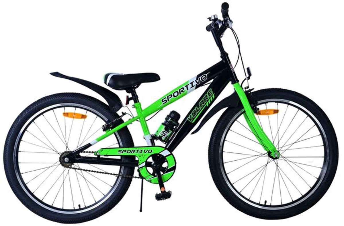 Vélo pour enfants Volare sportivo - garçons - 24 pouces - noir vert - deux freins à main
