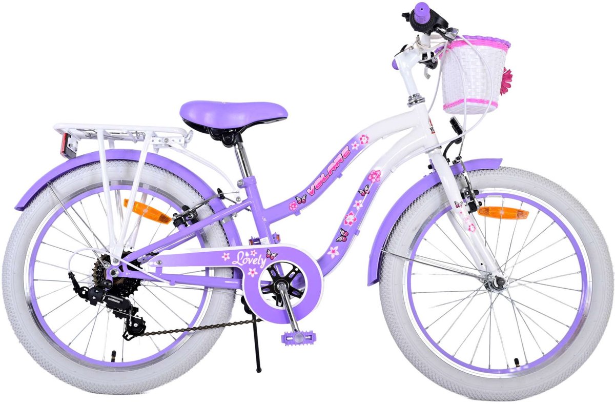 Joli vélo pour enfants Volare - filles - 20 pouces - violet - 7 vitesses