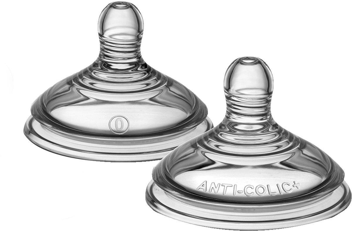 Tétines anti-coliques avancées Tommee Tippee - vitesse d'alimentation très lente 0m+ - lot de 2