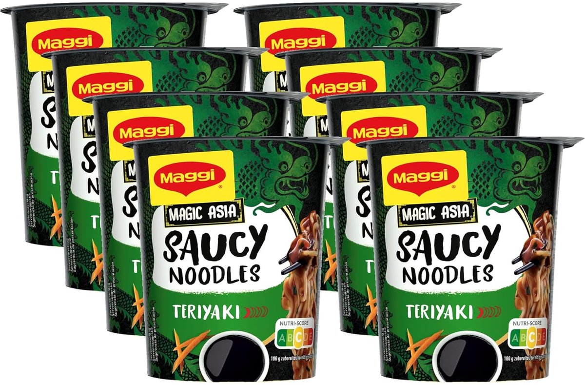 Maggi nouilles en sauce teriyaki - 8 pièces x 75g - pack économique