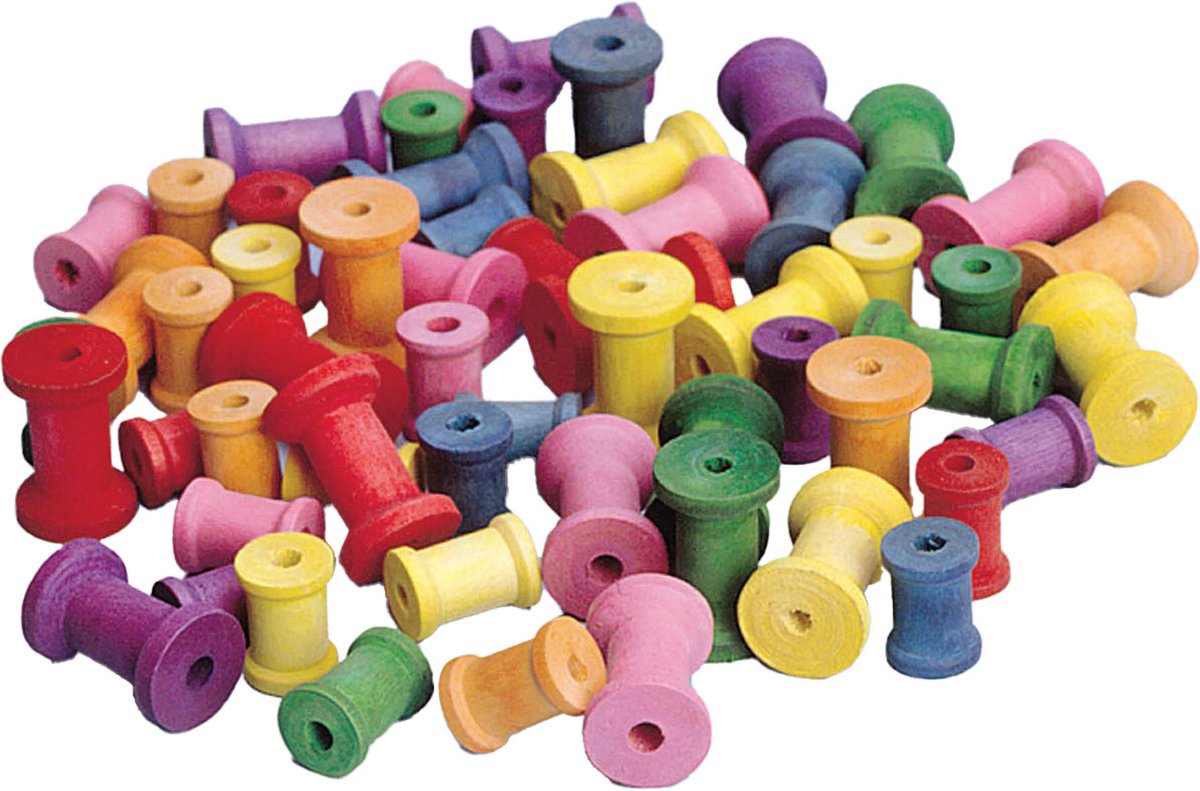 Colorations - Bobines en bois colorées, ensemble de 50